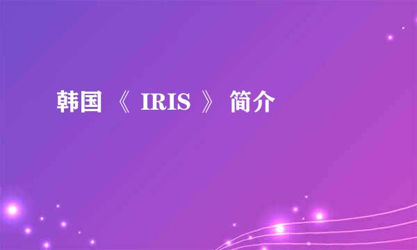 韩国 《 IRIS 》 简介