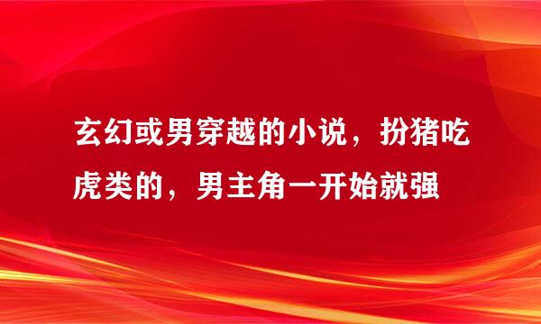 玄幻或男穿越的小说，扮猪吃虎类的，男主角一开始就强