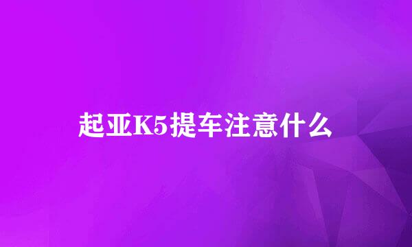 起亚K5提车注意什么