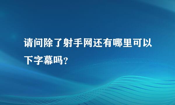 请问除了射手网还有哪里可以下字幕吗？