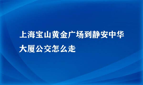 上海宝山黄金广场到静安中华大厦公交怎么走