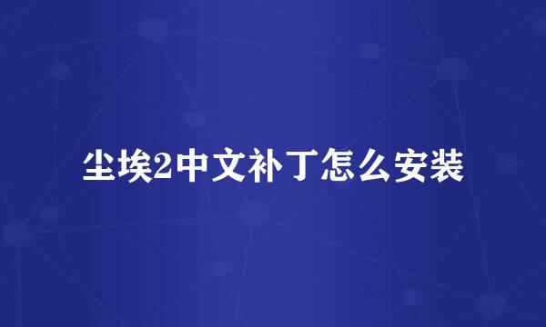 尘埃2中文补丁怎么安装