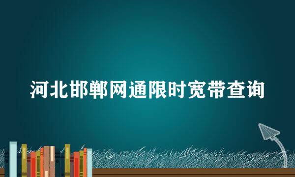 河北邯郸网通限时宽带查询