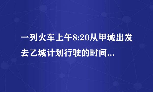 一列火车上午8:20从甲城出发去乙城计划行驶的时间是3小时I5分钟,这列火车多少？