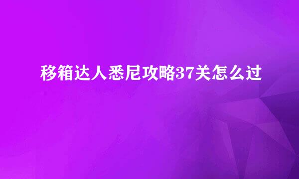 移箱达人悉尼攻略37关怎么过