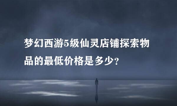 梦幻西游5级仙灵店铺探索物品的最低价格是多少？