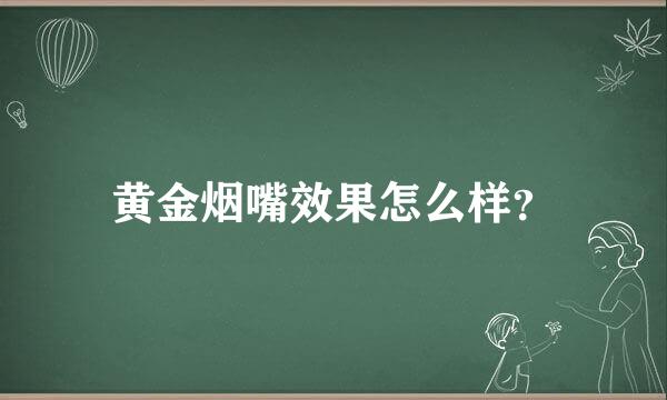 黄金烟嘴效果怎么样？