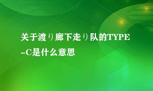 关于渡り廊下走り队的TYPE-C是什么意思