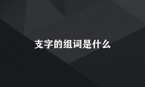 支字的组词是什么