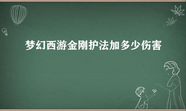 梦幻西游金刚护法加多少伤害