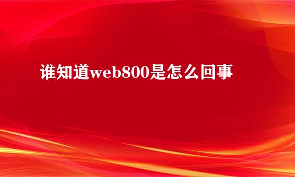 谁知道web800是怎么回事