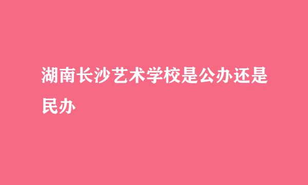 湖南长沙艺术学校是公办还是民办