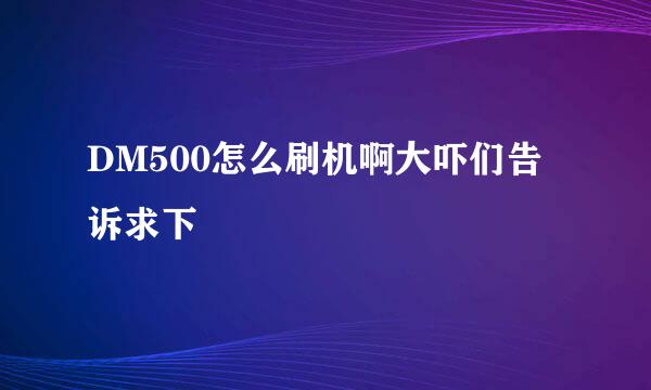 DM500怎么刷机啊大吓们告诉求下