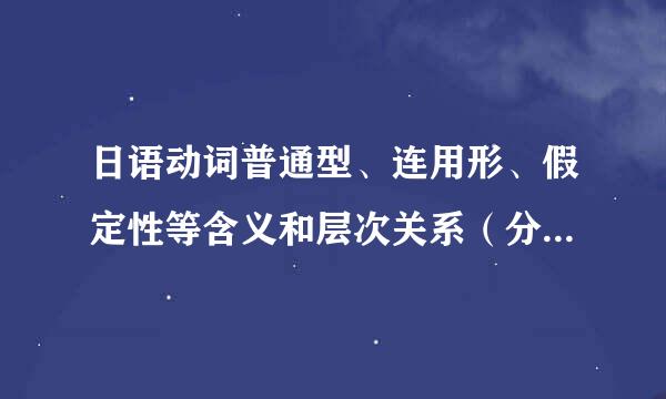 日语动词普通型、连用形、假定性等含义和层次关系（分类级别）是什么