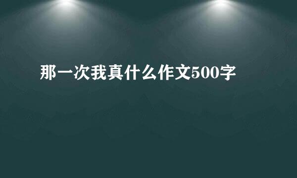 那一次我真什么作文500字