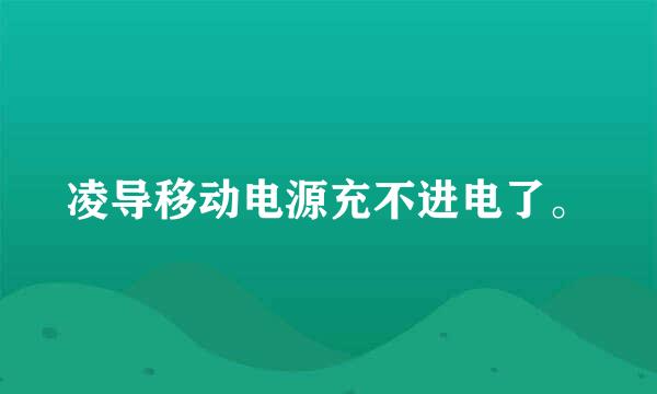 凌导移动电源充不进电了。