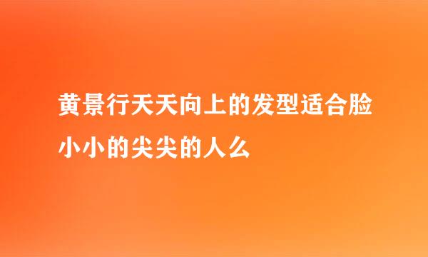 黄景行天天向上的发型适合脸小小的尖尖的人么