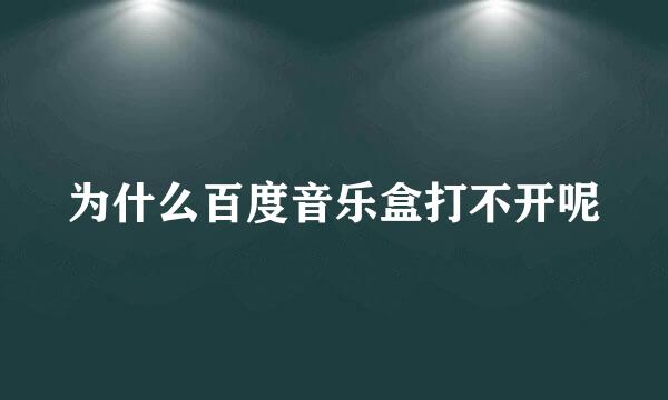 为什么百度音乐盒打不开呢