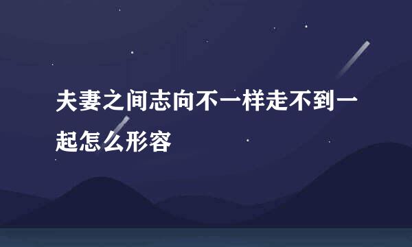 夫妻之间志向不一样走不到一起怎么形容