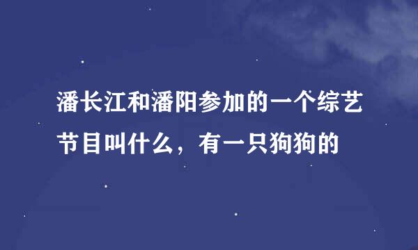 潘长江和潘阳参加的一个综艺节目叫什么，有一只狗狗的