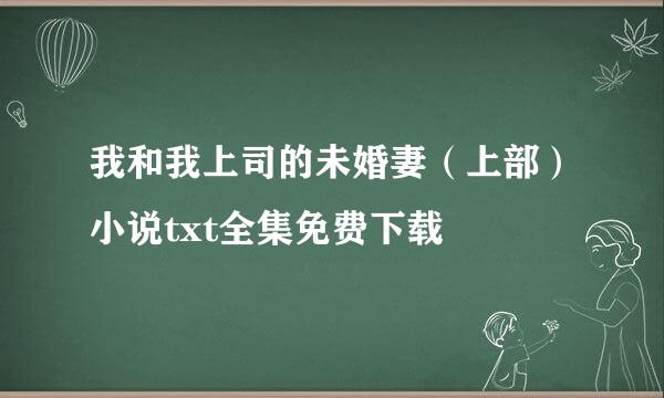 我和我上司的未婚妻（上部）小说txt全集免费下载