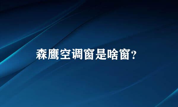 森鹰空调窗是啥窗？