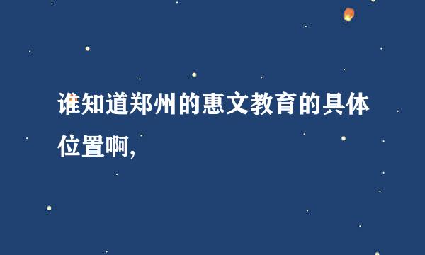 谁知道郑州的惠文教育的具体位置啊,