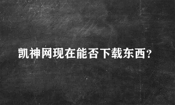 凯神网现在能否下载东西？