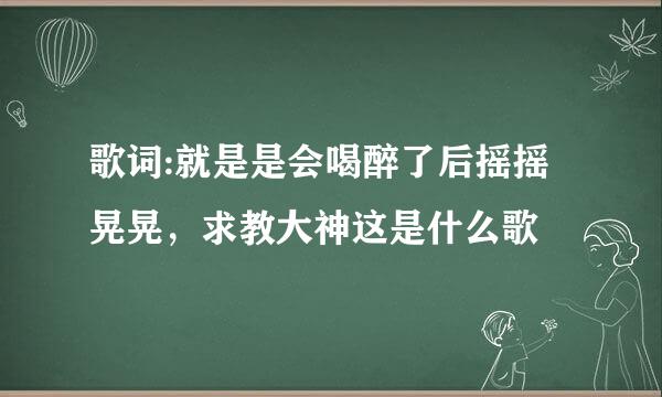 歌词:就是是会喝醉了后摇摇晃晃，求教大神这是什么歌