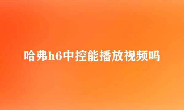 哈弗h6中控能播放视频吗