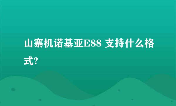 山寨机诺基亚E88 支持什么格式?