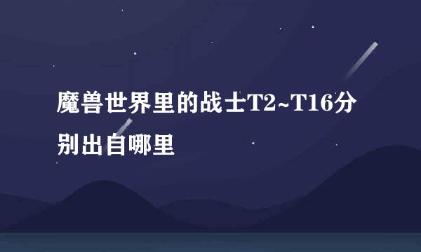 魔兽世界里的战士T2~T16分别出自哪里