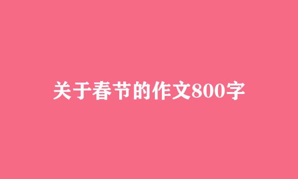 关于春节的作文800字