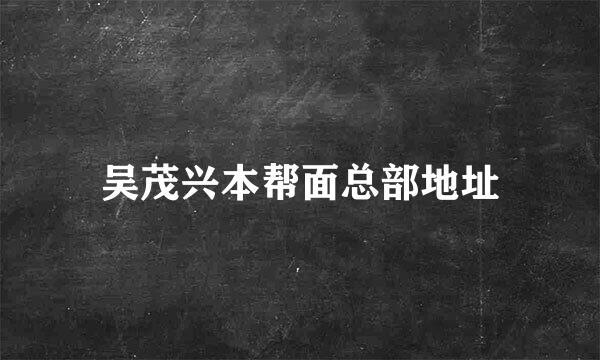 吴茂兴本帮面总部地址