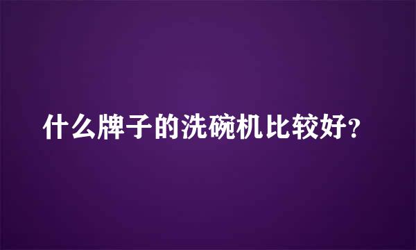 什么牌子的洗碗机比较好？