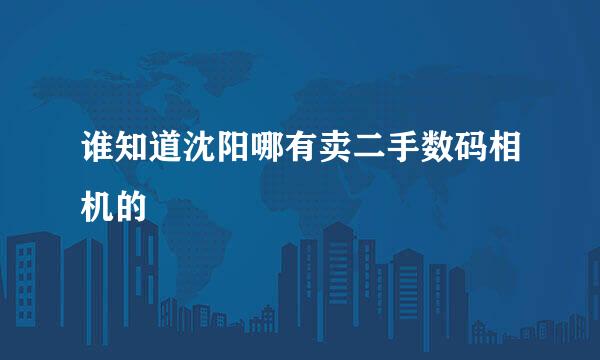 谁知道沈阳哪有卖二手数码相机的