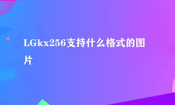 LGkx256支持什么格式的图片