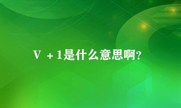 V ＋1是什么意思啊？