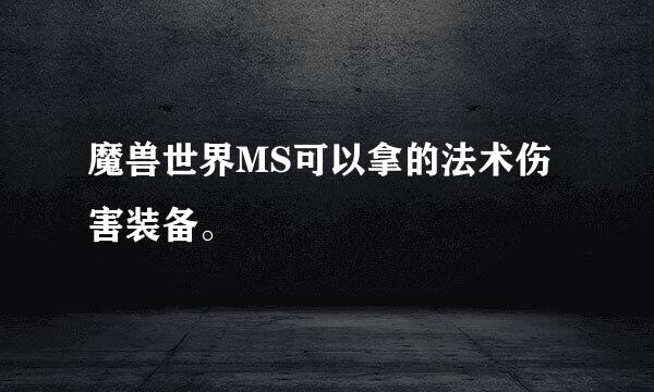 魔兽世界MS可以拿的法术伤害装备。