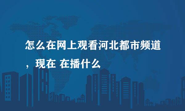 怎么在网上观看河北都市频道，现在 在播什么