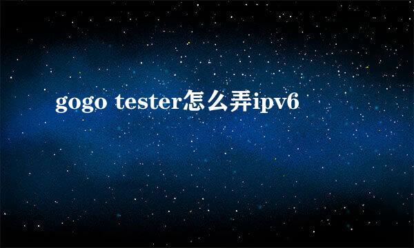 gogo tester怎么弄ipv6