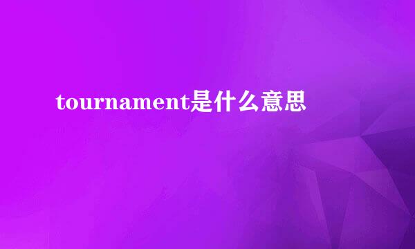 tournament是什么意思