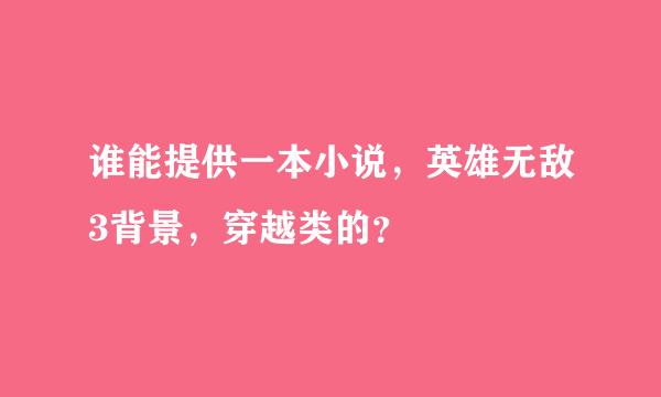 谁能提供一本小说，英雄无敌3背景，穿越类的？