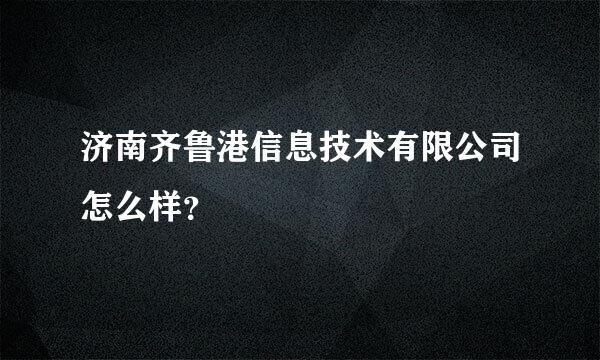 济南齐鲁港信息技术有限公司怎么样？