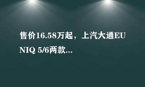 售价16.58万起，上汽大通EUNIQ 5/6两款车南宁地区到店上市