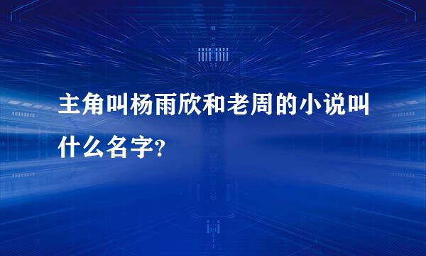 主角叫杨雨欣和老周的小说叫什么名字？