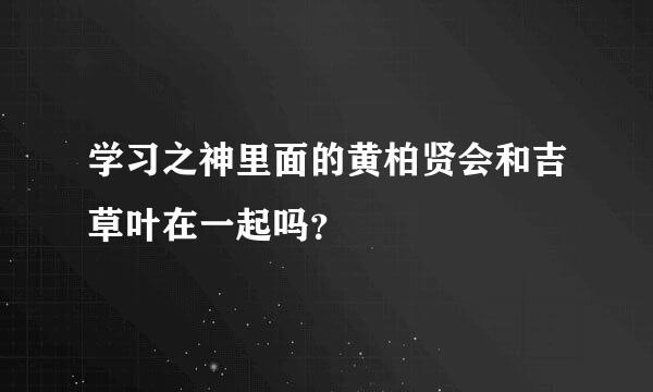 学习之神里面的黄柏贤会和吉草叶在一起吗？