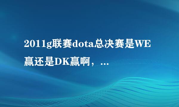 2011g联赛dota总决赛是WE赢还是DK赢啊，看到9点停电了.............求解