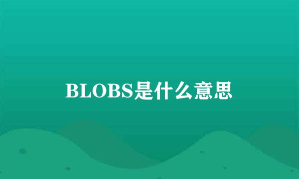 BLOBS是什么意思