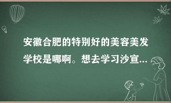 安徽合肥的特别好的美容美发学校是哪啊。想去学习沙宣 怕被坑